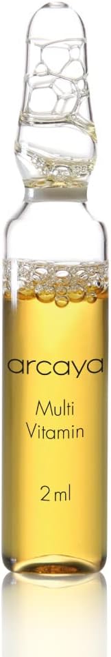 Arcaya Multi-Vitamin Serum Ampoules With Pure Vitamin A, C, E, F & B6 For Enhanced Skin Immunity & Elasticity - Vegan, Paraben-Free & Cruelty-Free Skin Care Products - 5X2Ml