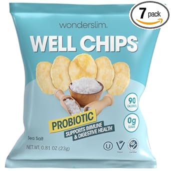 Wonderslim Potato Well Chips, Sea Salt, With Probiotics & Immune Support, Vegan, Gluten Free (7Ct)