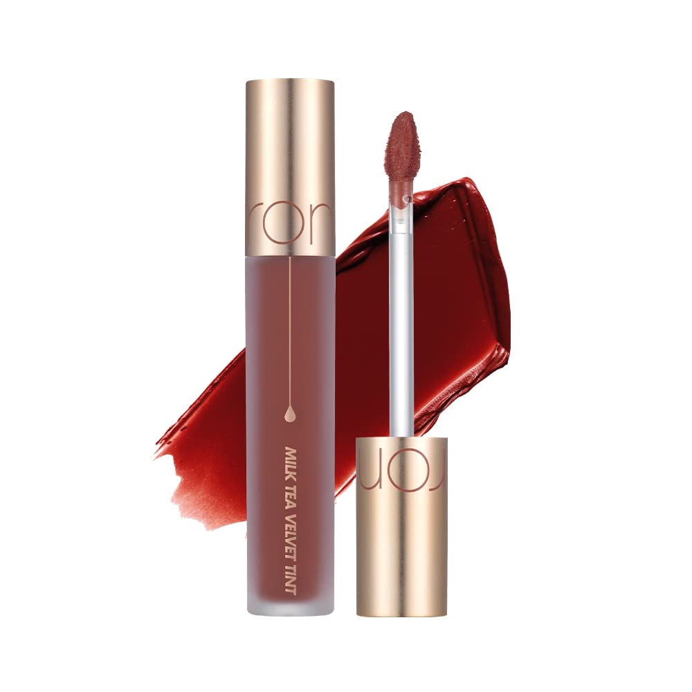 Rom&Nd Milk Tea Velvet Tint 06 Jasmine Tea, Mlbb, Matte Finish, Liquid Lip Tint, Long Lasting, Creamy, Non-Drying, Smudge-Proof, Richly Pigmented, Smooth Texture