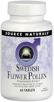Source Naturals Swedish Flower Pollen Extract Supplement, Supports Prostate Function And Healthy Urine Flow - 45 Tablets