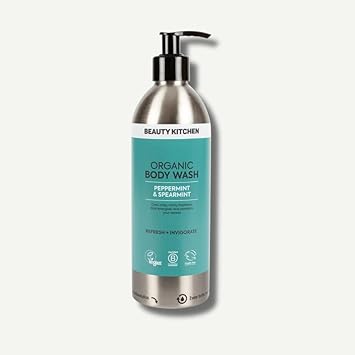 Beauty Kitchen - Organic Castile Body Wash – Spearmint & Peppermint Essential Oils For Refreshing, Energising Cleansing – Vegan, Palm Oil-Free And Natural – 500Ml