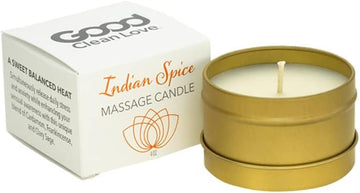 Good Clean Love Indian Spice Massage Candle, Warms Into An Aromatic & Intimate Massage Oil, 100% Natural, Made With Pure Essential Oils, Exotic Sweet & Spicy Scent, Aphrodisiac Fragrances, 4 Oz