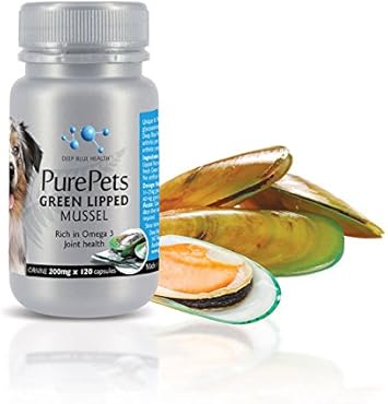 Purepets New Zealand Green Lipped Mussel Capsules For Dogs And Cats - 200Mg X 120 Capsules - For Hip & Joint Support - 100% Natural Arthritis Pain Relief - Mobility Supplement Inflammation Management
