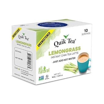 Quiktea Unsweetened Lemongrass Chai Latte (Packaging May Vary) 10 Count (Pack Of 4)