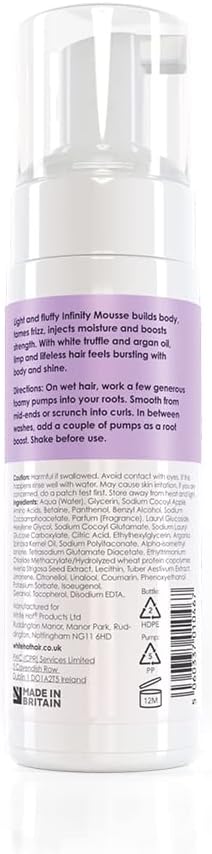 White Hot Infinity Mousse : A Fluffy Cloud Of Mousse Magic : Body And Gloss. Hydration And Hold. Styling That Looks And Feels Great, Big Impact, Low Effort