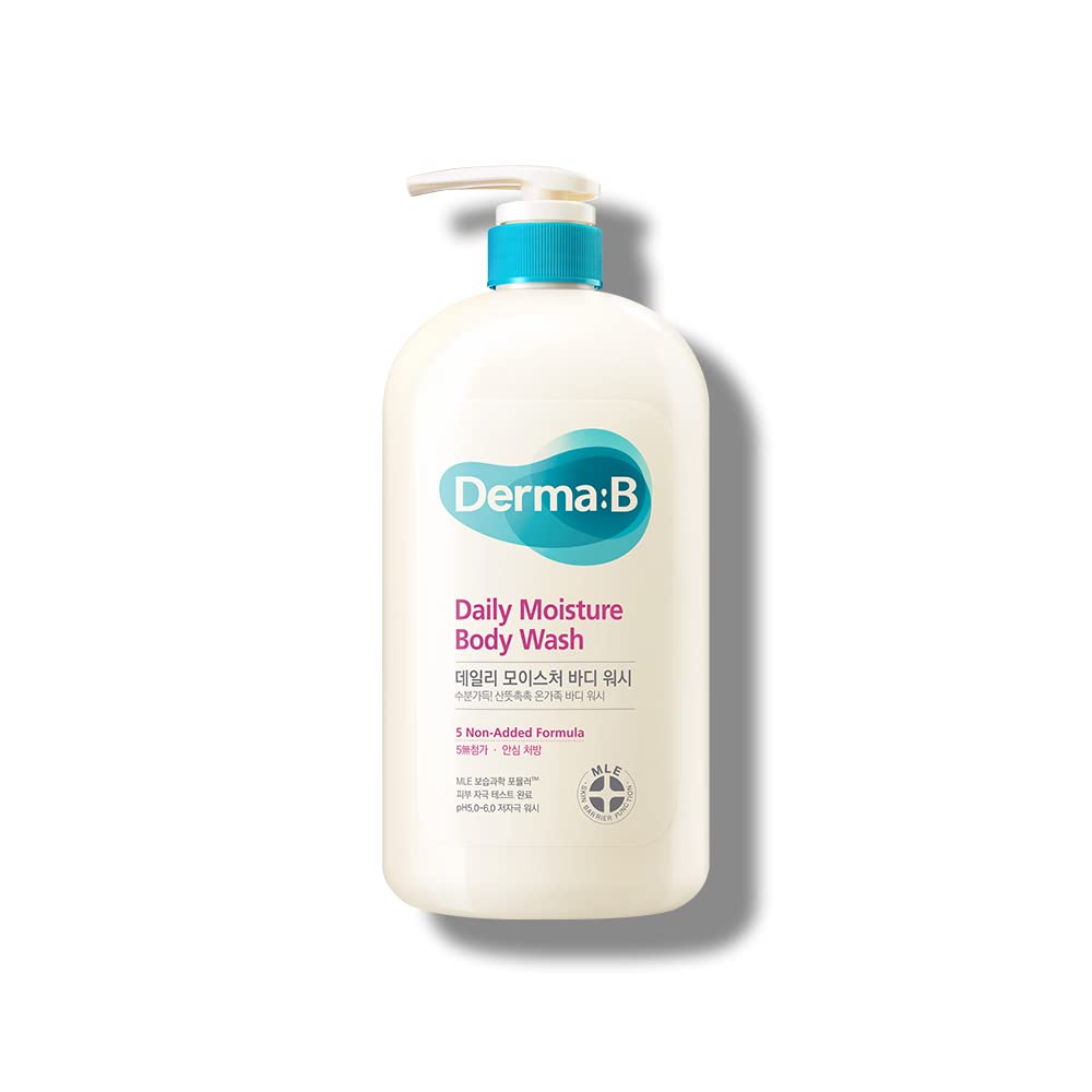 DERMA B Daily Moisture Body Wash, Moisturizing Foaming Cleanser for Dry Skin, Scented Fresh Hydrating Body Wash for the Whole Family, Antibacterial Foam Wash,33.8 Fl Oz, 1000ml