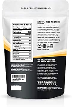 Terrasoul Superfoods Organic Sprouted Brown Rice Protein Powder, 1.5 P