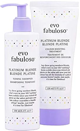 Evo Fabuloso - Platinum Blonde Toning Shampoo - Refreshes And Revives Colored Hair - Purple Shampoo To Extended Life Of Color - Treated Blonde Hair & Platinum Blonde Color Boosting Treatment - Bundle