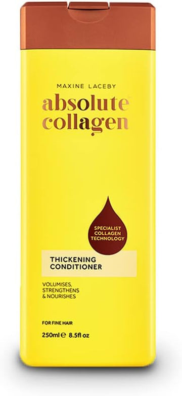 Absolute Collagen - Thickening Collagen Complex Conditioner 250Ml - For Thin & Fine Hair - Strengthen, Thicken, Nourish And Volumise - Boost Shine