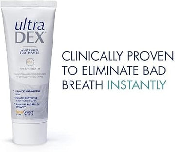 Ultradex Whitening Toothpaste + Enamel Defense, Clinically Proven 12Hr Bad Breath Treatment, For Sensitive Teeth, With Fluoride, Mint 6 X 75 Ml