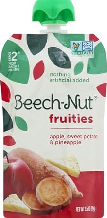 Beech-Nut Fruities Stage 2 Baby Food, Apple Sweet Potato & Pineapple, 3.5 oz Pouch