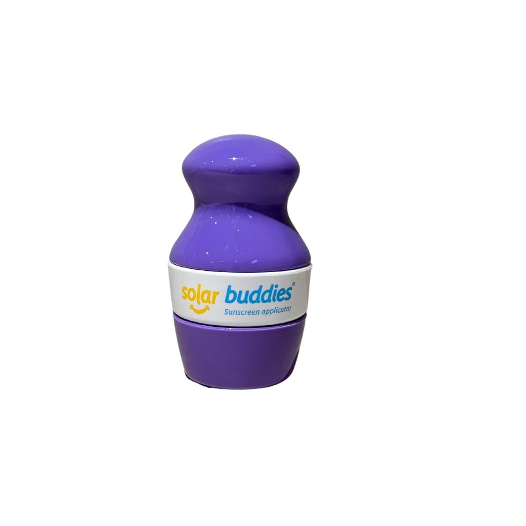 Purple Solar Buddies Refillable Roll On Sponge Applicator For Kids, Adults, Families, Travel Size Holds 100Ml Travel Friendly For Sunscreen, Suncream And Lotions