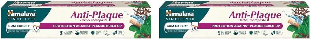 Himalaya Anti-Plaque Herbal Toothpaste | 75Ml | Vegan | Natural Origin | Enamel Safe | Ayurvedic Formula For Plaque Reduction | Fresh Minty Taste | 100% Recyclable Packaging | Fluoride-Free