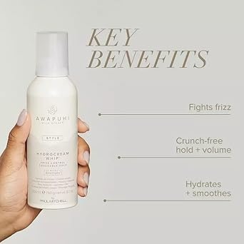 Awapuhi Wild Ginger By Paul Mitchell Hydrocream Whip Mousse, Frizz Control, Touchable Hold, For All Hair Types, 6.7 Oz