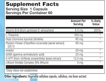 Nutra Biogenesis Stress Factors - Mineral Supplement With Vitamin B6, L-Theanine & Gaba - Dietary Supplement To Support Neurotransmitter Health - Supports Healthy Mindset - 60 Capsules