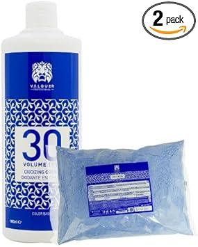 Valquer Professional Pack Oxygenated Stabilized Cream: 30 Volumes (9%) 1000Ml + Bleaching Powder 500 Gr - 1500 G (2 Units)