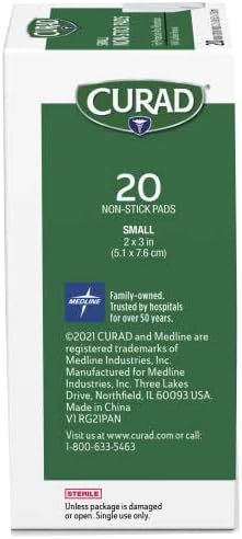 Curad Non-Stick Pads, 2 X 3 Inch(5.1 x 7.6 cm), 20 Count : Health & Household