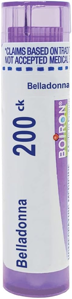 Boiron Belladonna 200Ck, 80 Pellets, Homeopathic Medicine For Fever