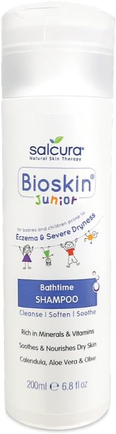 Salcura Natural Skin Therapy, Bioskin Junior Shampoo, Low-Foamy Kids Shampoo For Sensitive Skin, Soothes & Nourishes The Driest Scalp 200Ml