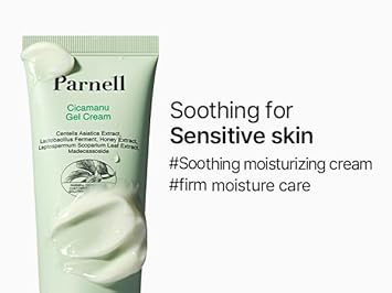 Parnell Cicamanu Gel Cream - Centella Asiatica, Hyaluronic Acid, Ceramide, Soothing And Moisturizing Cream For Sensitive And Dry Skin (2.53 Fl Oz / 75Ml)