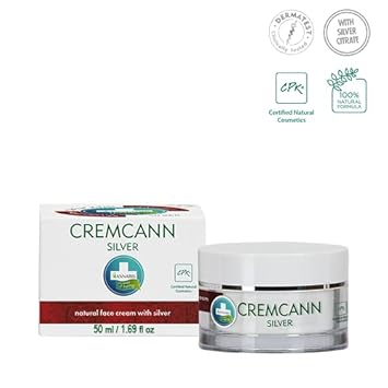 Cremcann Silver All-Natural Anti-Acne Moisturizing Face Cream For Sensitive Skin With Organic Hemp And Silver Citrate