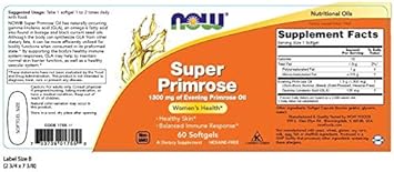 Now Foods Supplements, Super Primrose 1300 Mg With Naturally Occurring Gla (Gamma-Linolenic Acid), 60 Softgels