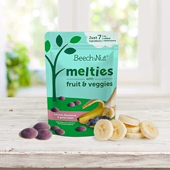 Beech-Nut Melties Baby & Toddler Snack Melts, Banana Blueberry Green Bean, 1 oz (7 Pack) : Baby