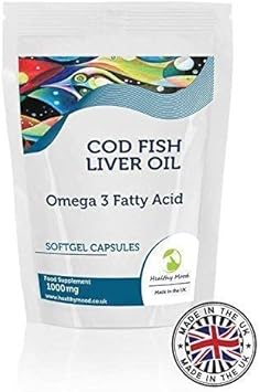 High Strength Cod Liver Oil 1000mg with Vitamin A and Vitamin D3 x120 Capsules HEALTHY MOOD