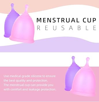 Reusable Menstrual Cup, Get Florauspicious Menstrual Cups for Feminine Care (Pack of 2) (Small, Pink)