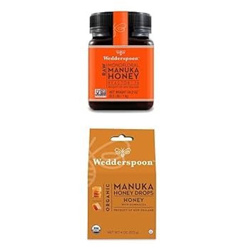 Bundle - Wedderspoon Raw Premium Manuka Honey Kfactor 16 (35.2 Oz) And Manuka Honey Drops Honey & Echinacea (4 Oz)