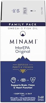 Omega 3 Fish Oil Supplement - Minami - Morepa Original With High Concentration Of Epa, Dha - Supports Normal Brain, Vision And Heart Function - 120 Softgels