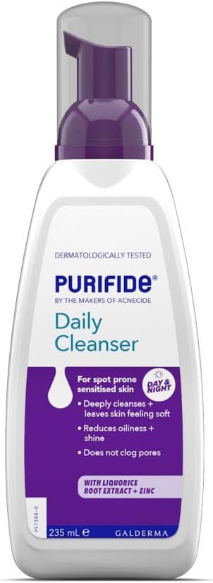 Purifide By Acnecide Daily Cleanser Acne Face Wash For Spot Prone Skin & Blemish Control, For Women And Men, 235Ml