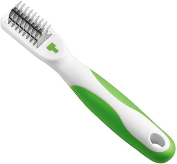 Andis 66055 Dematting 9-Blade Tool - Reduces Shedding, Safe On Wet Or Dry Hair - Removes Dead Hair & Eliminates Tangles - Anti-Slip, Easy-Grip Handle & Suitable For Various Pets – Green