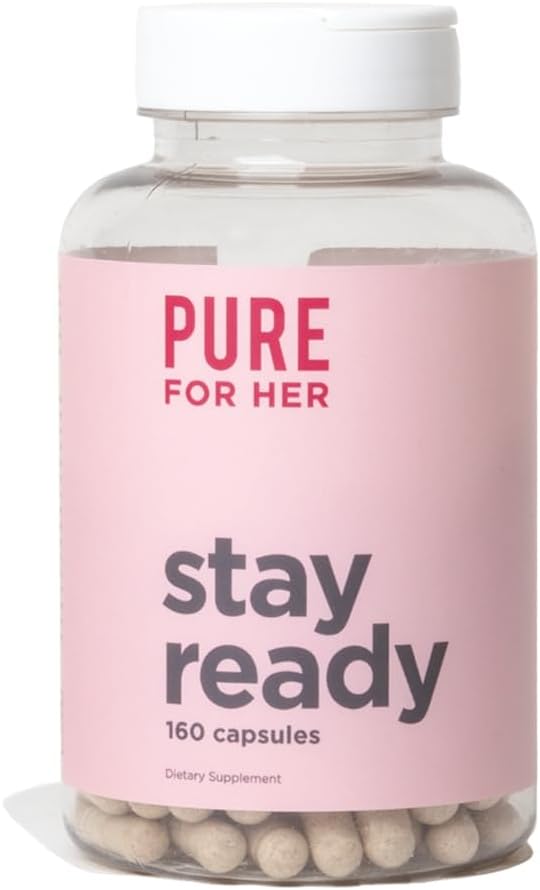 Pure For Her Vegan Original Stay Ready Fiber Supplement For Women | Digestive Support | Proprietary Formula With Aloe Vera | 160 Capsules