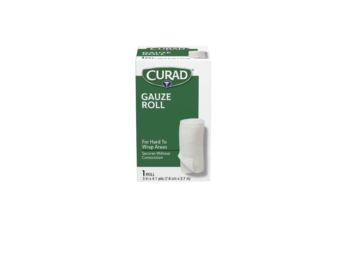 Curad Stretch Rolled Gauze, 3" X 4.1 Yds., Essential First Aid Supply, Pack Of 24