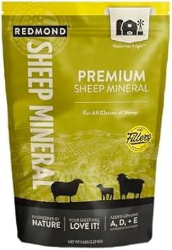 Redmond All Natural Sheep Mineral Supplement - Essential Trace Minerals For Overall Health And Growth Support - 5 Lbs