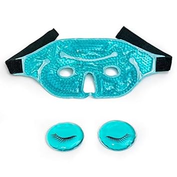 Eye Mask With Gel Beads, Plus Eye Pads, Great For Pain Relief, Reusable Hot And Cold Eye Mask Therapy Compress