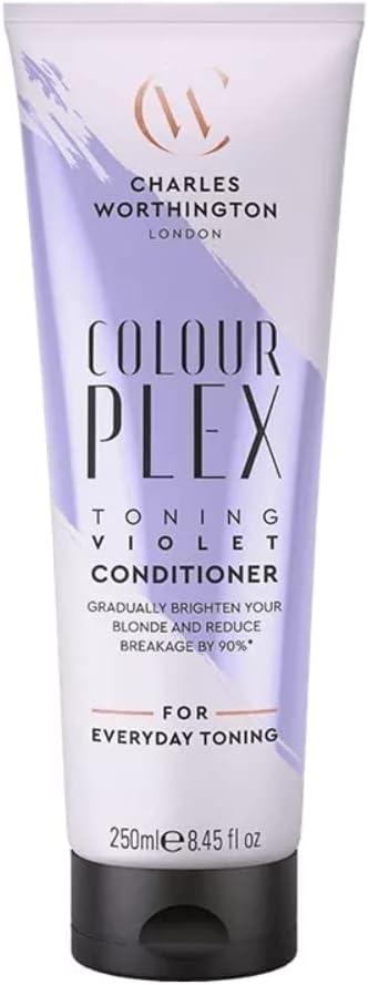 Charles Worthington ColourPlex Toning Violet Conditioner, Tone and Brighten for Blonde Hair, Salon Purple Toning Conditioner for Blondes, 250 ml : Amazon.co.uk: Beauty
