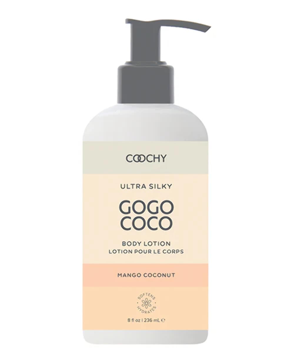 Coochy Ultra Silky Body Lotion | Post Shaving Cream | Skin Care After Shave Moisturizer | Prevents Bumps, Ingrowns, Razor Burn | Mango Coconut, 8 Oz