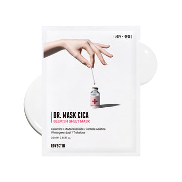 Rovectin Dr. Mask Cica (5 Ea.) - Soothing And Hydrating Facial Mask Sheet With Calamine And Madecassoside