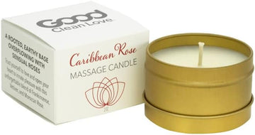 Good Clean Love Caribbean Rose Massage Candle, Warms into an Aromatic & Intimate Massage Oil, 100% Natural, Made with Pure Essential Oils, Exotic Sensual Rose Scent, Aphrodisiac Fragrances, 2 Oz