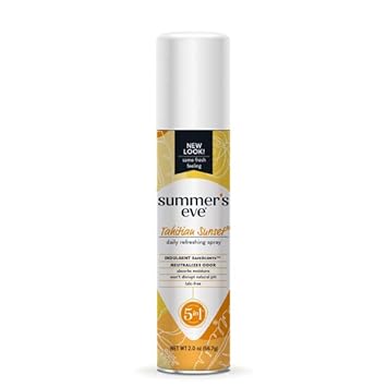 Summer'S Eve Daily Refreshing Spray, Tahitian Sunset Scent, 5 In 1, Neutralizes Odor, Absorbs Moisture, Talc-Free, Not Tested On Animals, 2 Oz In Each (Pack Of 3)