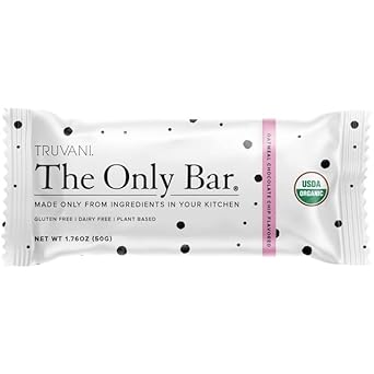 Truvani Plant Based Snack Bars | 6G Protein | 1 Pack Oatmeal Chocolate Chip | Organic | Vegan | The Only Bar | Dairy, Soy, And Gluten Free | Individually Wrapped