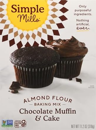 Simple Mills Almond Flour Baking Mix, Chocolate Muffin & Cake Mix - Gluten Free, Plant Based, Paleo Friendly, 11.2 Ounce (Pack of 1)