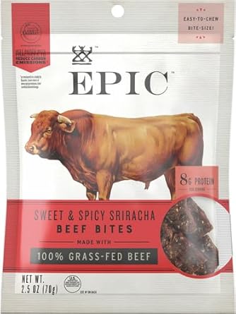 Epic Sriracha Beef Bites, Grass-Fed, Whole30, 2.5Oz