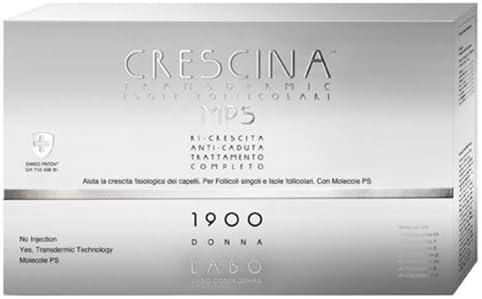 Labo Crescina Transdermic Mps Follicular Islands Complete Ri-Growth Treatment + Anti-Fall 1900 Hair Care Women 20 + 20 Vials