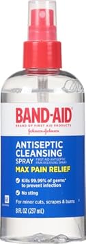 Band-Aid Brand Pain Relieving Antiseptic Cleansing Spray, Pramoxine Hcl, 8 Fl. Oz