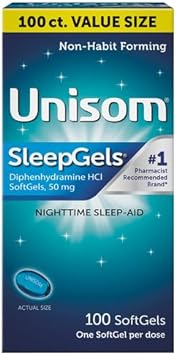 Unisom Nighttime Sleep-Aid Gels, Diphenhydramine HCI, 100 Count