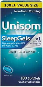 Unisom Nighttime Sleep-Aid Gels, Diphenhydramine Hci 50Mg, 100 Count