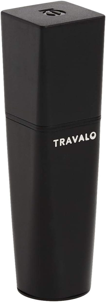 Travalo - Obscura Perfume Atomizer - Revamped Refill System - Premium Refillable Atomizer - Airline Friendly Refillable Perfume Travel Atomizer - Glass-Free - Black - Unisex - 0.17Oz